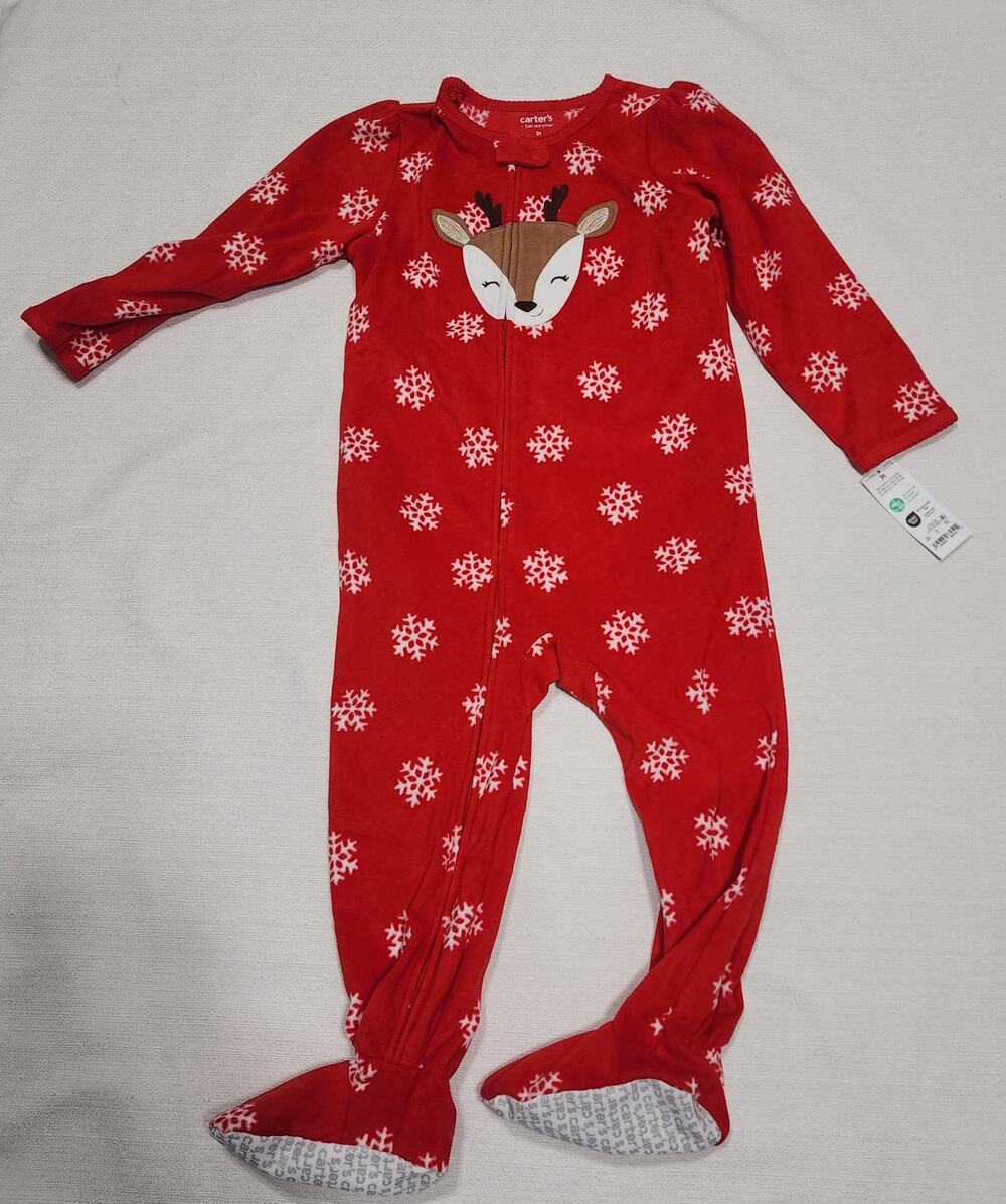 Reindeer and snowflakes Carter's one piece pajamas size 3t